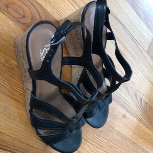 Franco Sarto Size 9 Black wedges